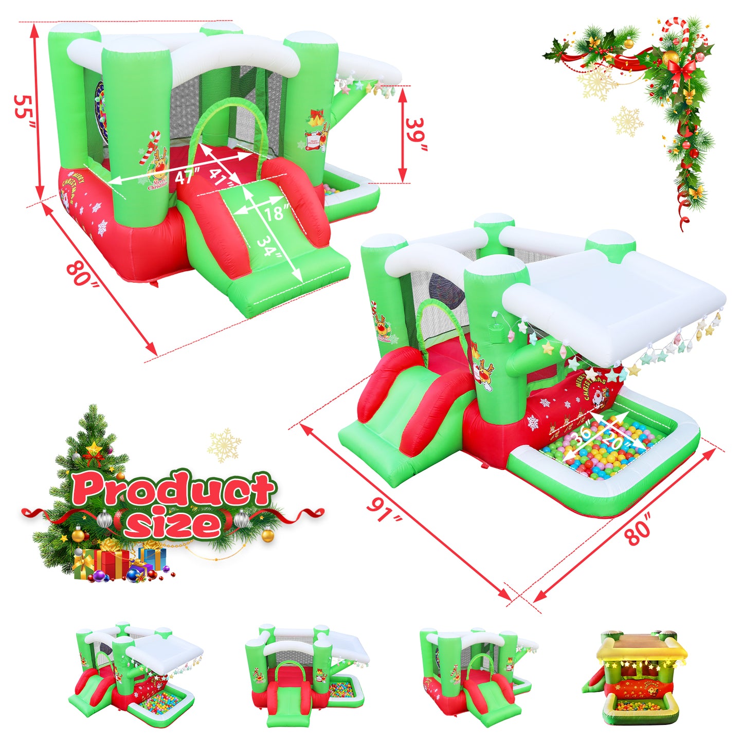 Christmas Jump 'n Slide Inflatable Bouncer