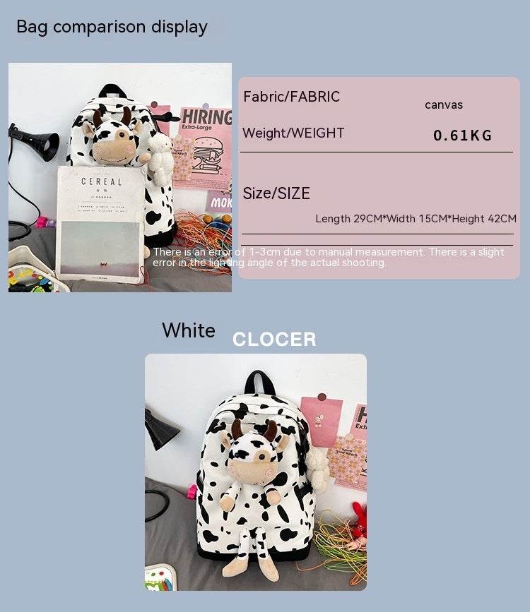 Cartoon Cow Doll Girl's Schoolbag Personalized Backpack - Shop Jobie