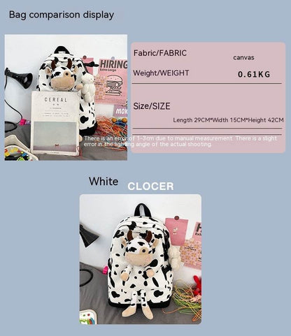 Cartoon Cow Doll Girl's Schoolbag Personalized Backpack - Shop Jobie