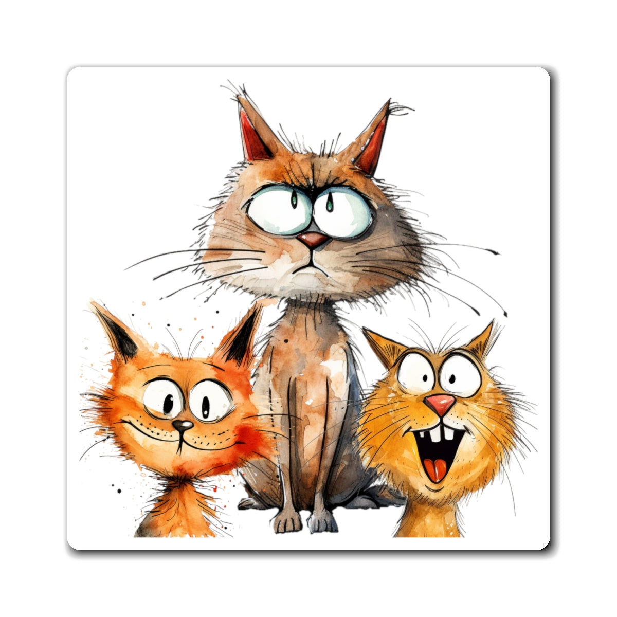 3 Funny Cats Magnet