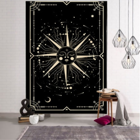 Tarot Tapestry Wall Hanging Black