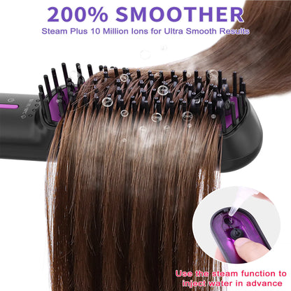 3-Temp Hair Steam Straightening Brush