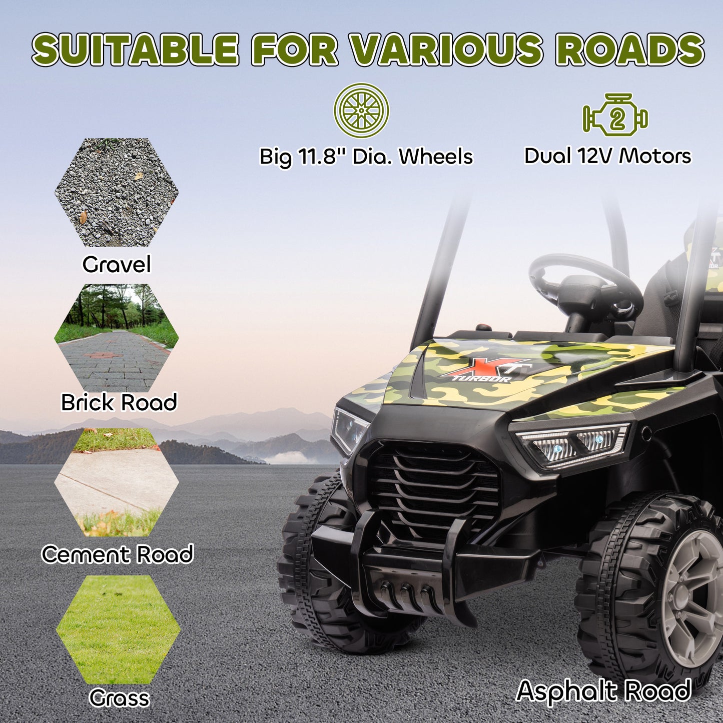 Camo-Style 12V Electric Off-Road 4 x 4