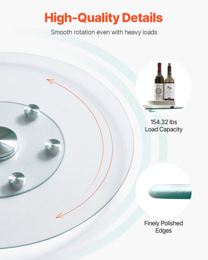 Tempered Glass Lazy Susan Turntable