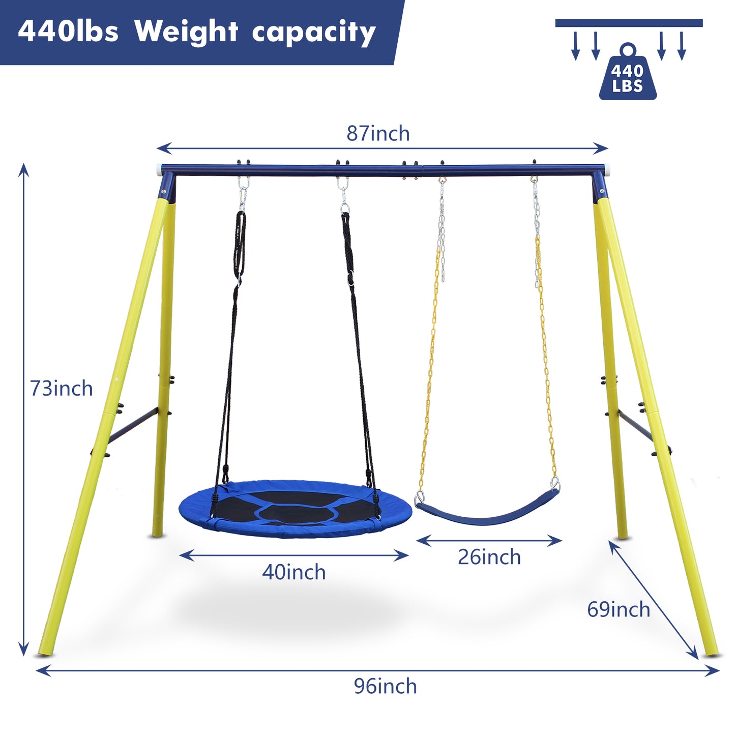 A-Frame Hammock & Belt Swing Set