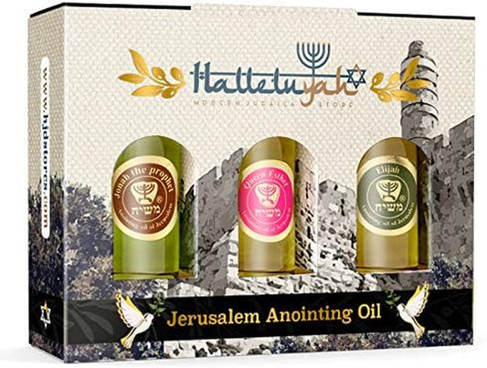 Anointing Oil from Israel - Set of 3 Anointing Oil from Jerusalem -Rose of Sharon, Myrrh and Frankincense, Spikenard Biblical Oils (Prophets Blend Oils) | Total Amount 1Oz Anointing Oil Made in Israel