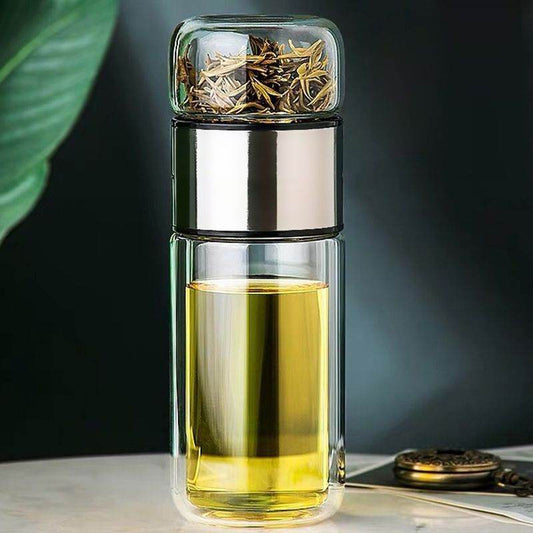 420ML Double Layer Water Tea Infuser Tumbler - Shop Jobie