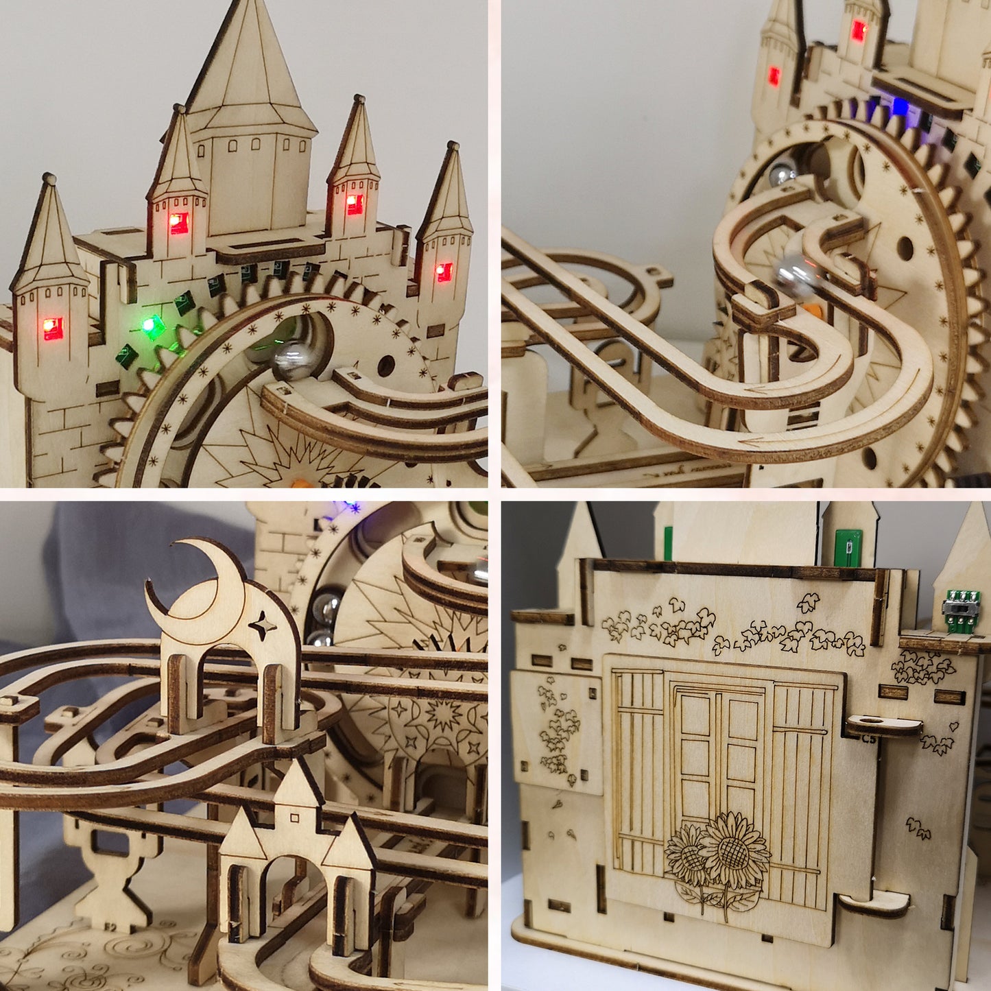 3D Wooden Model  Puzzles Kits - Music Park Electric Marble Run