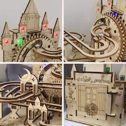 3D Wooden Model  Puzzles Kits - Music Park Electric Marble Run