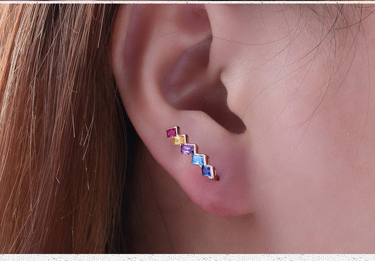 Sterling Silver Rainbow Earrings