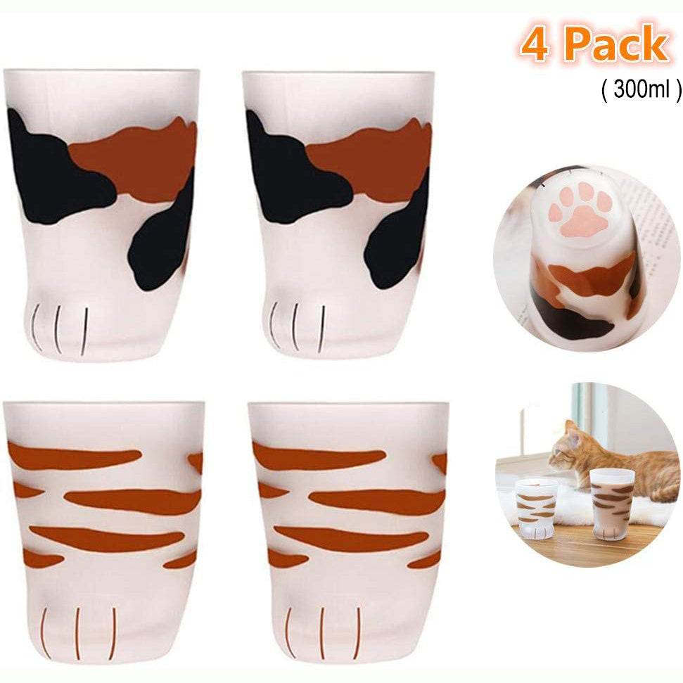 Cartoon Cat Feet Glass