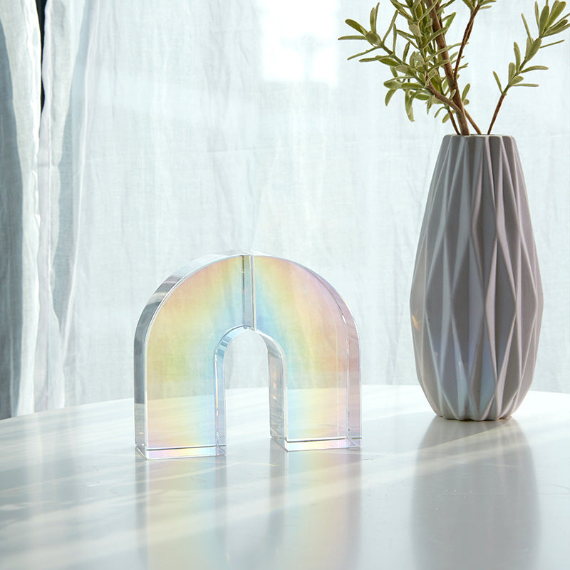 Seven Color Arch Crystal Bookends