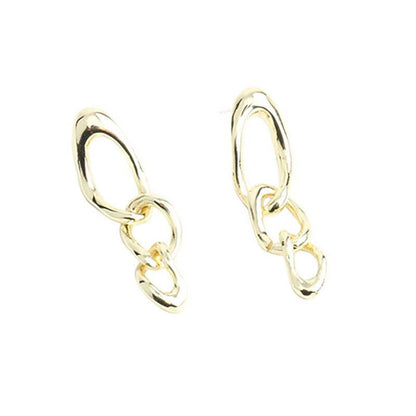 Cold Wind Metal Glossy Earrings - Shop Jobie