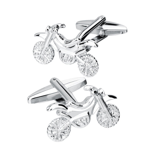 Silver Motorcycle Cuff Links