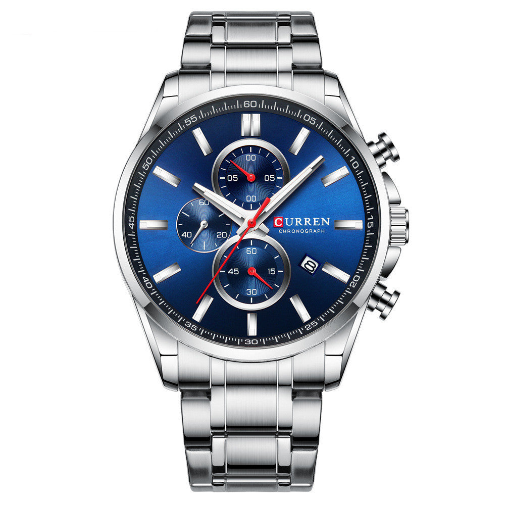 Waterproof Calendar Steel Band Men's Watch