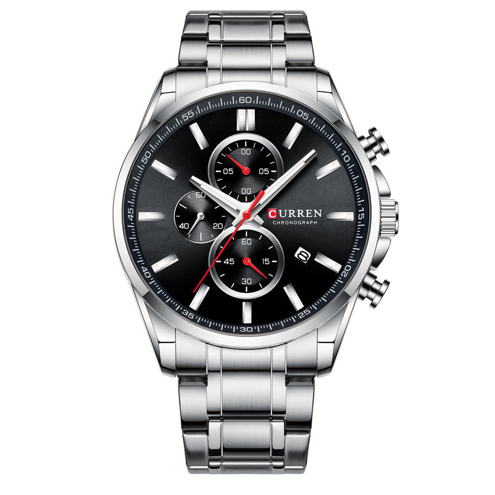 Waterproof Calendar Steel Band Men's Watch