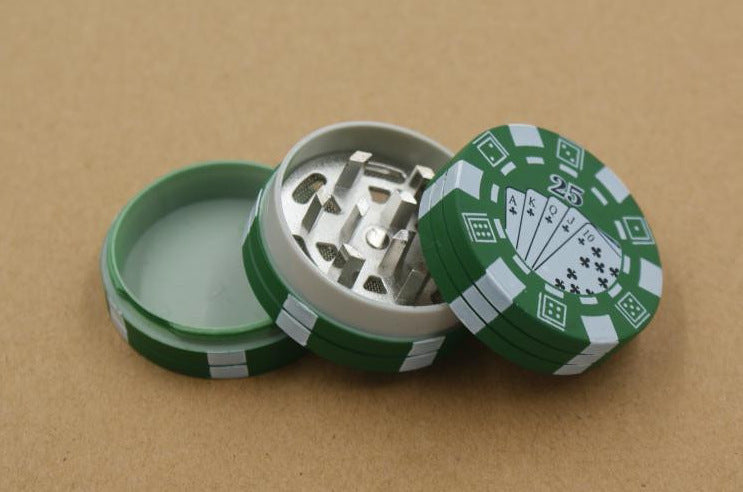 Alloy Poker Chip Three-Layer Herb Grinder
