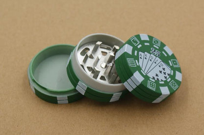 Alloy Poker Chip Three-Layer Herb Grinder