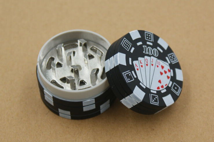 Alloy Poker Chip Three-Layer Herb Grinder