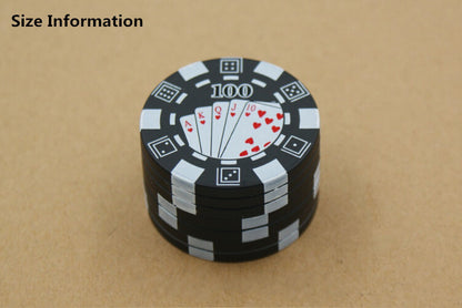 Alloy Poker Chip Three-Layer Herb Grinder