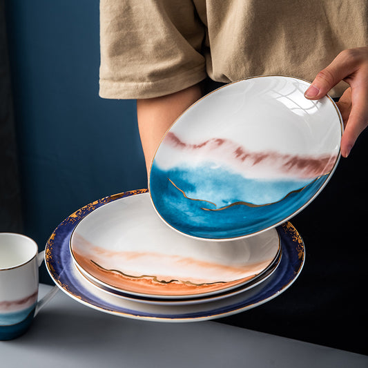 Landscape Ceramic Western Dinnerware