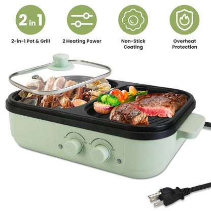 Life Skills - Food Prep: 2-in-1 Electric Hot Pot & Grill Combo