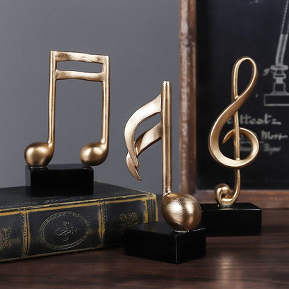 Golden Musical Note Figurines