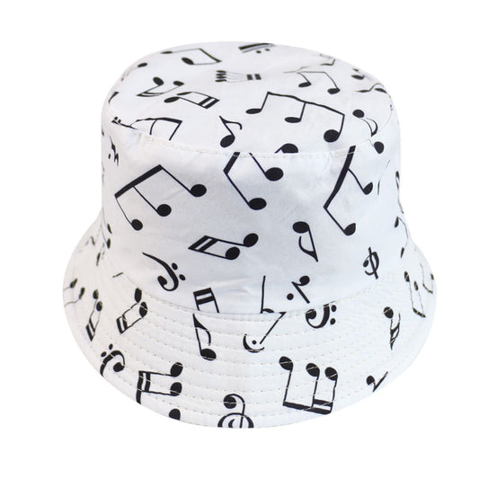 Double-sided graffiti musical note fisherman hat