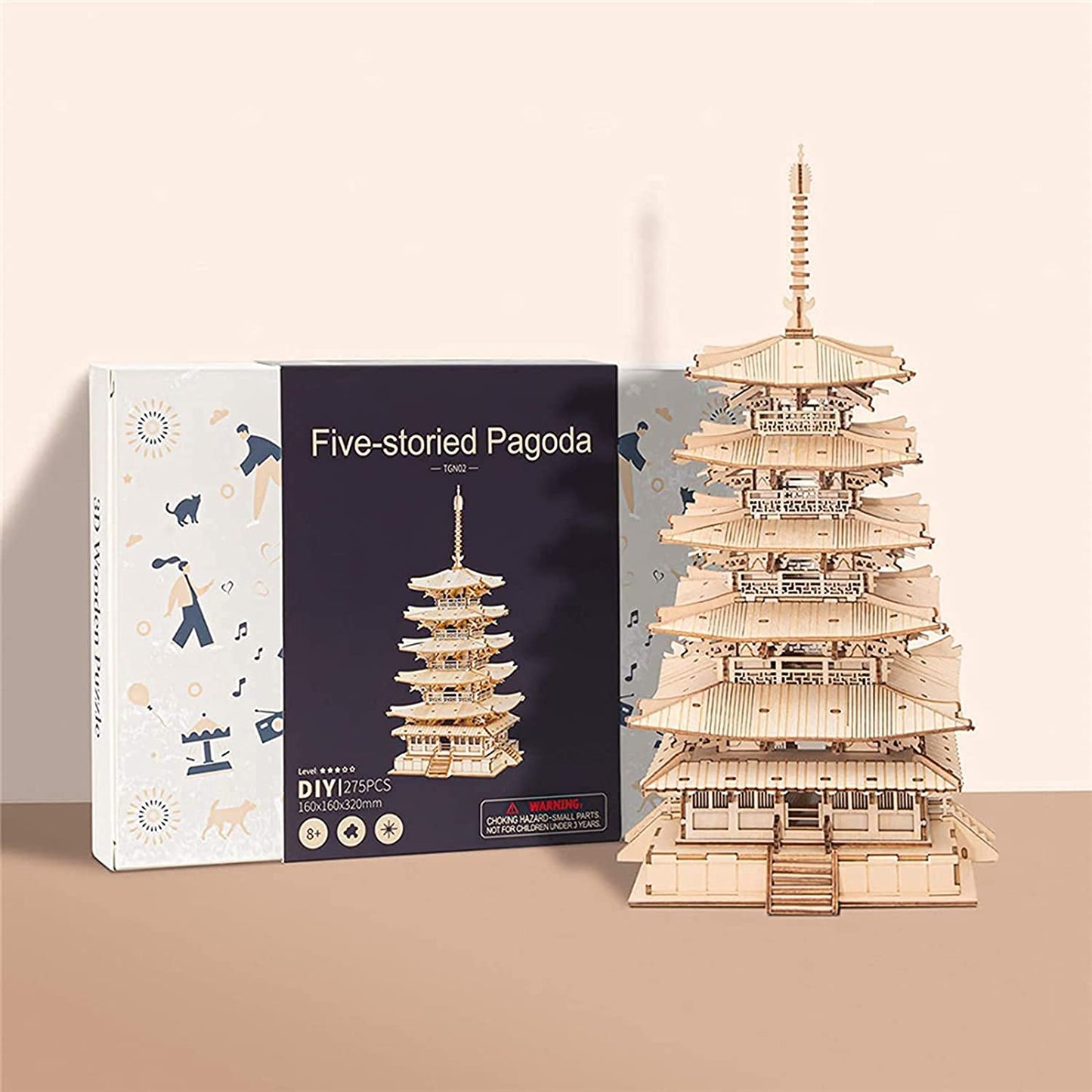 3D Wooden Puzzle - 275pc Storied Pagoda