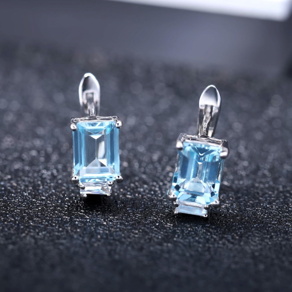 Topaz Stud Earrings  925 Silver