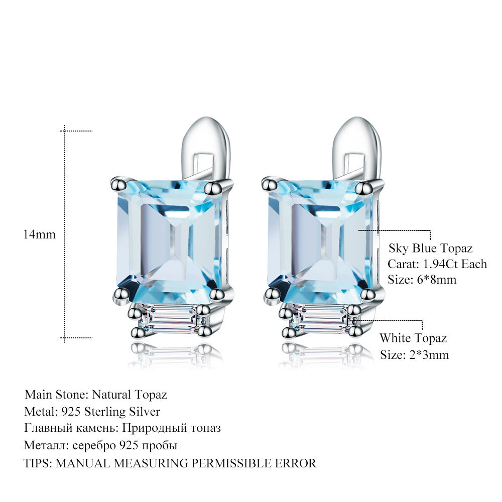 Topaz Stud Earrings  925 Silver