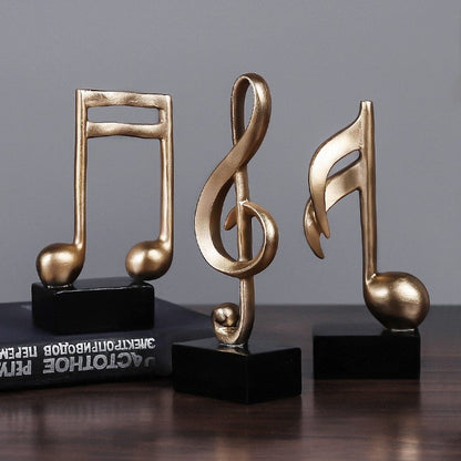 Golden Musical Note Figurines