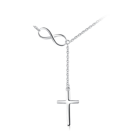 Cross Infinity S925 Sterling Silver Necklace