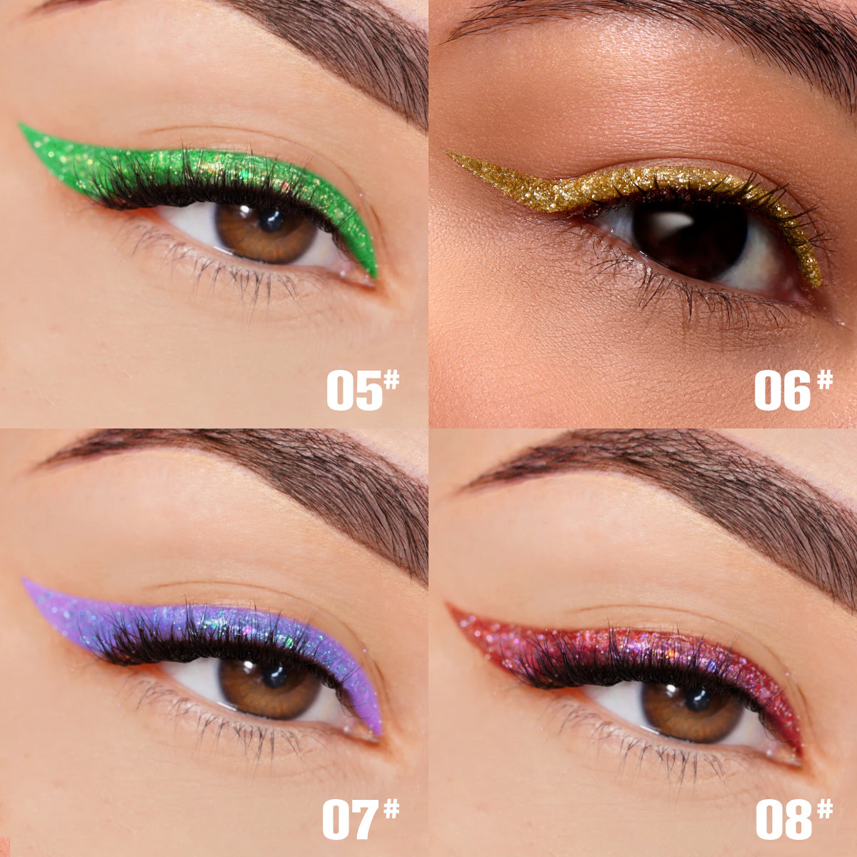 8-Shades PHOFAY Liquid Glitter Eyeliner Set