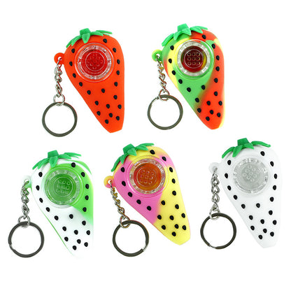 Strawberry Glass Keychain Pipe - NOT A TOY