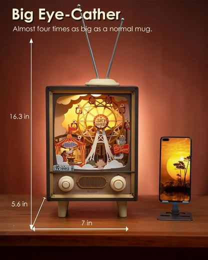 3D Wooden Puzzle - Sunset Carnival Radio Music Boxes w/Lights