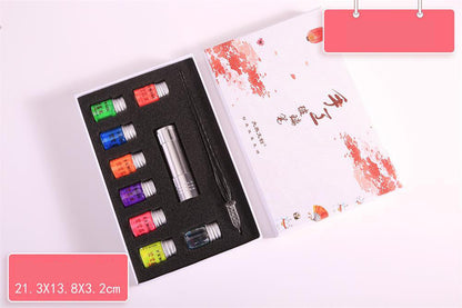 Fountain Pen Dip Ink Set w/8 Colors
