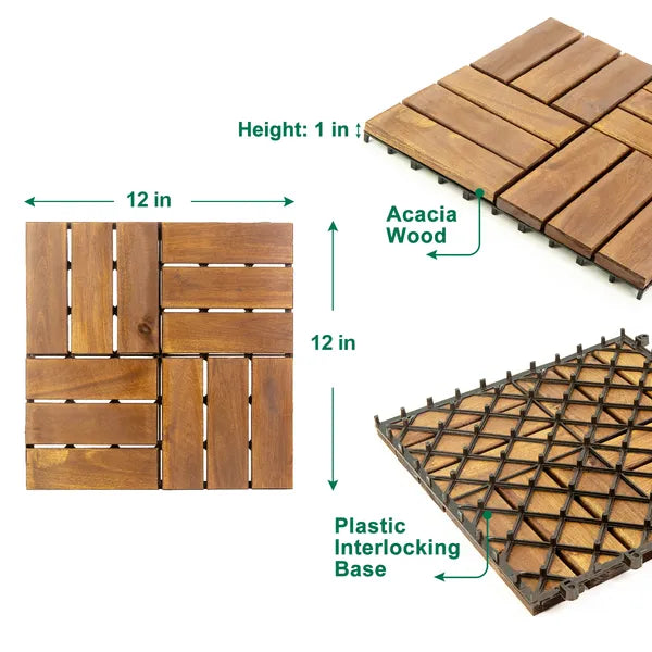 High-quality Acacia Wood Modular Patio Flooring
