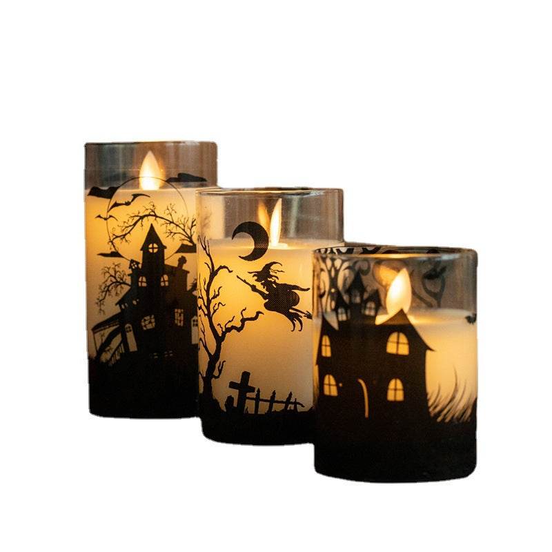 Halloween LED Candle w/Spooky Pattern - Shop Jobie