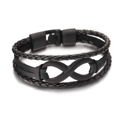 Men's Infinity Leather Bracelet