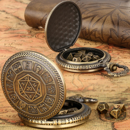 Steampunk Pocket Case - Retro Metal Dice Set