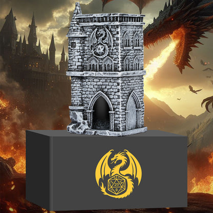 D20 Medieval-Inspired Castle Dice Tower Gift Box Set
