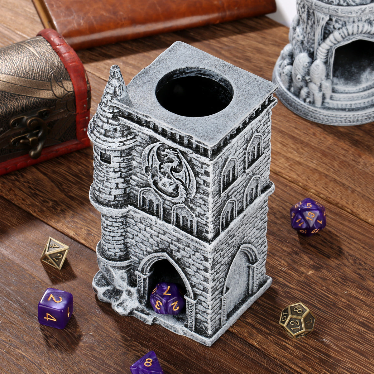 D20 Medieval-Inspired Castle Dice Tower Gift Box Set