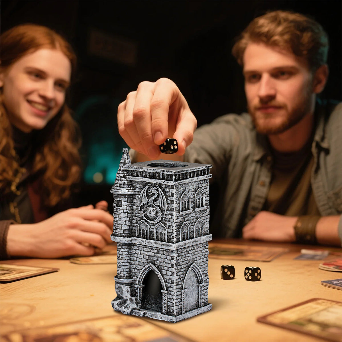 D20 Medieval-Inspired Castle Dice Tower Gift Box Set