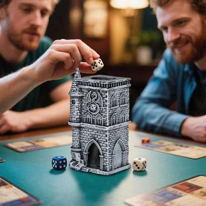 D20 Medieval-Inspired Castle Dice Tower Gift Box Set