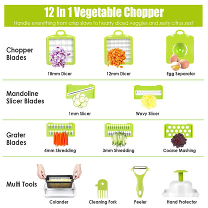 Life Skills - Food Prep: 12-in-1 Veggie Chopper Set