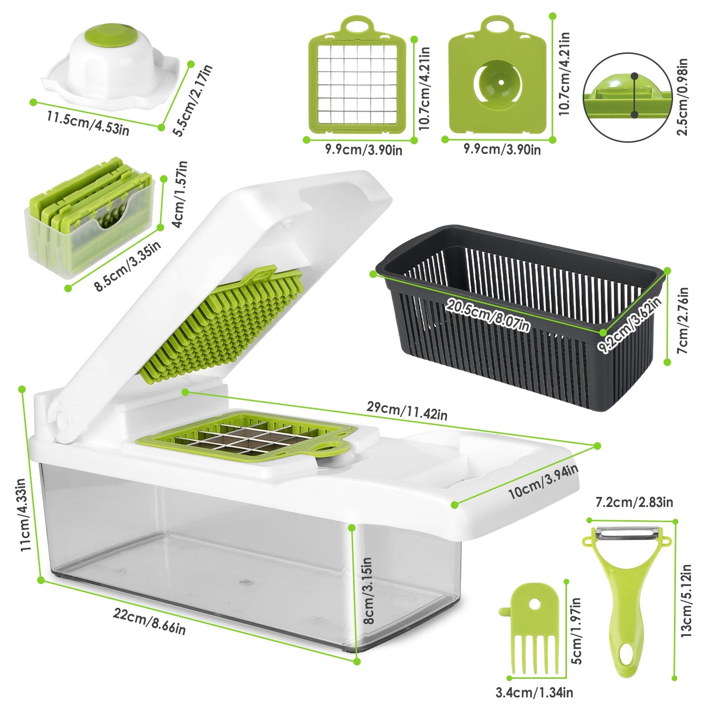 Life Skills - Food Prep: 12-in-1 Veggie Chopper Set