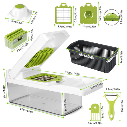 Life Skills - Food Prep: 12-in-1 Veggie Chopper Set