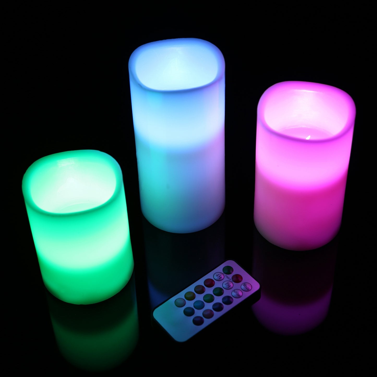6pc LED Flameless Candle Set w/12 Color Options