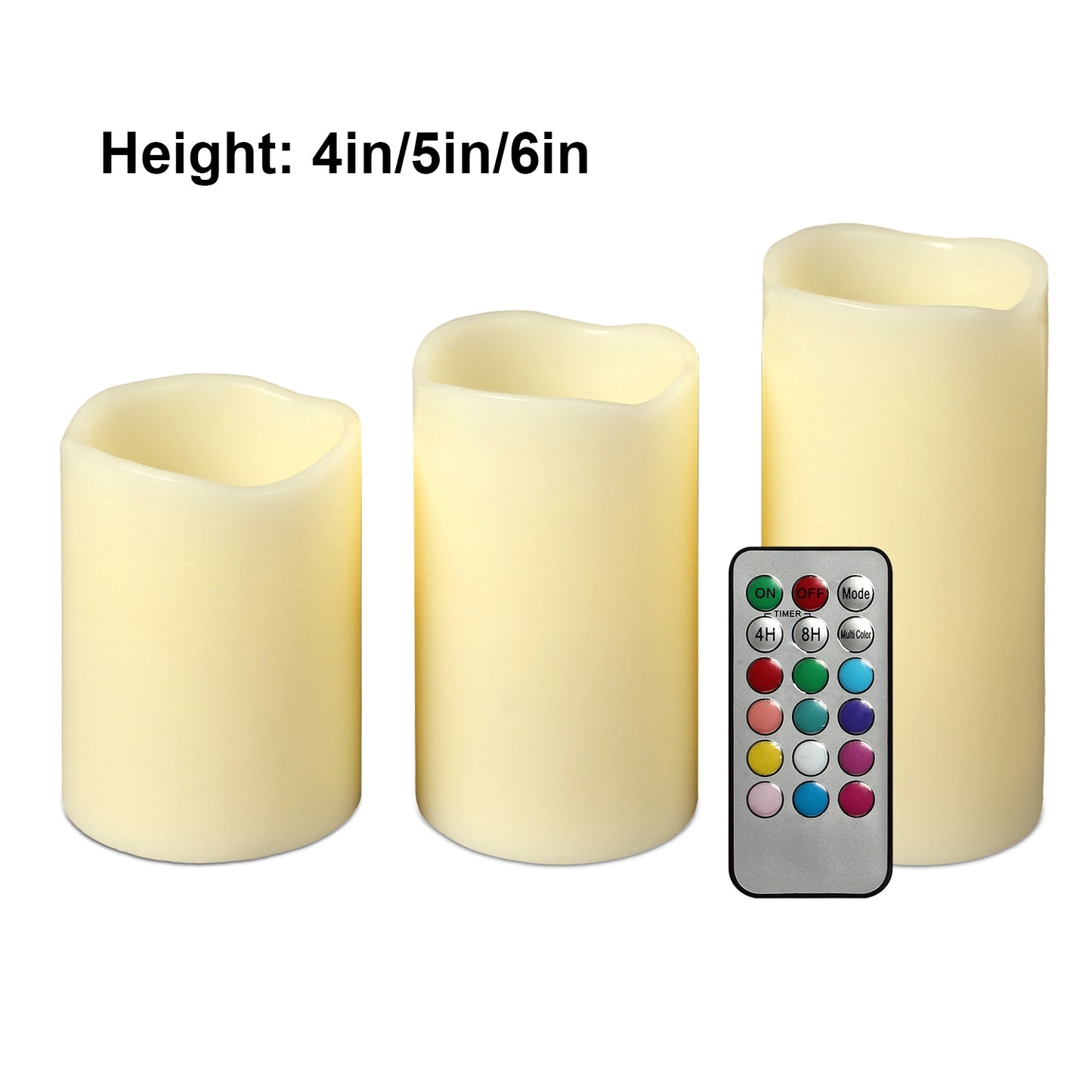 6pc LED Flameless Candle Set w/12 Color Options